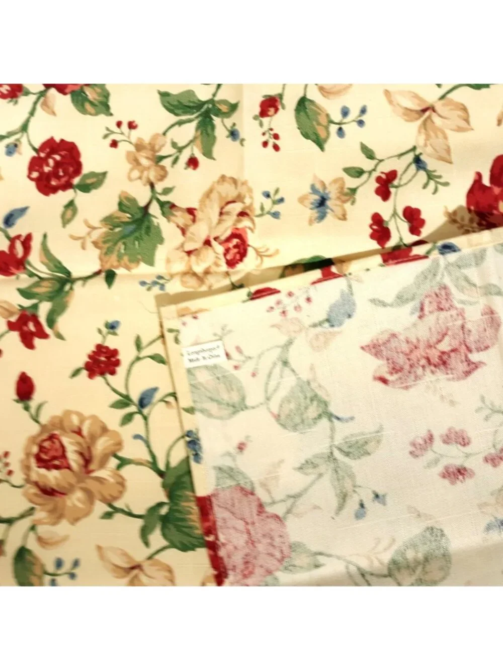 Longaberger Napkins 4 Pack #26778156 Heirloom Cotton Rose Floral 19
